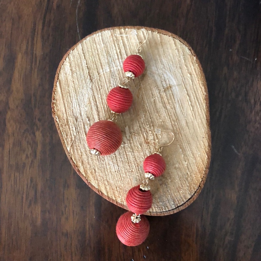 Bonbons drop earrings red and gold - Picture 2 of 3